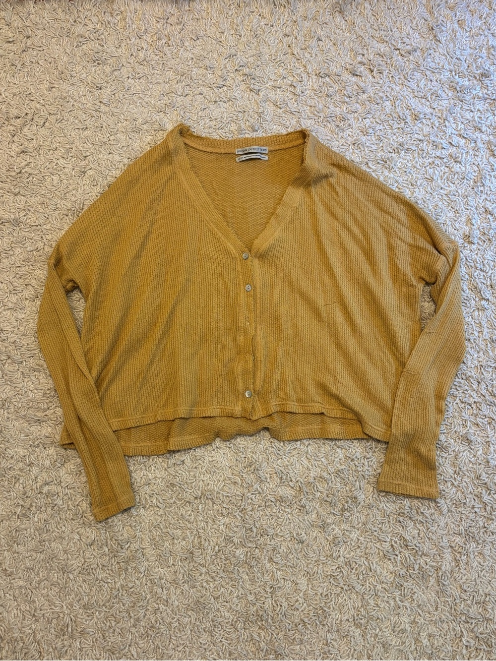 Urban Outfitters Yellow Button-Front V-Neck Cardigan